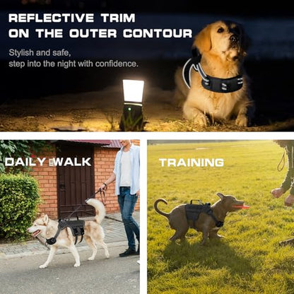 Small Dog Harness, Heavy Duty Tactical No Pull Dog Harness, No Choke, Easy On and Off Pet Vest with Molle System, Adjustable Reflective Dog Vest with Breathable Padded for Walking Hiking Training - color: Black, size: S(Neck:16-22",Chest:20-28"),18-35 lbs