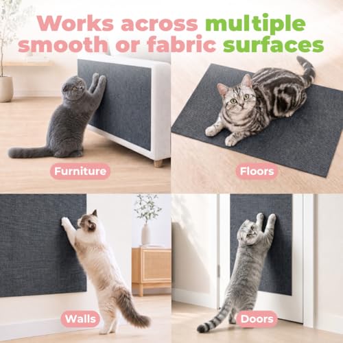 Best Pet Supplies Catify Cat Scratcher, Fun Interactive Scratchers, Posts, Poles, Claw Safe, Furniture Saver Indoor Play Support Natural Cat Behaviors Heavy Duty - Gray, 78.7 x 15.8 - color: Gray Mat - 78.7 x 15.8"