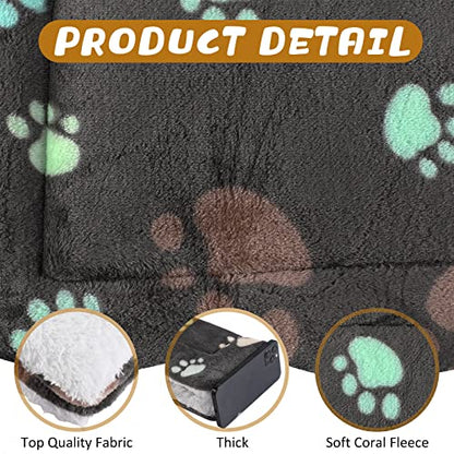 Tuanse 4 Pack Ultra Soft Dog Cat Bed Mat Small Animal Guinea Pig Bed with Cute Print Reversible Fleece Dog Crate Kennel Pad Cozy Washable Thickened Hamster Pet Beds Mat(13 x 10 Inches,Black) - color: Black, size: 13 x 10 Inches