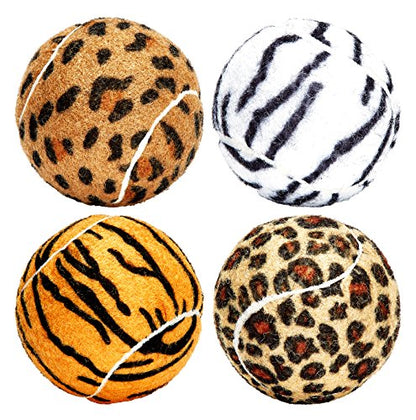 Unique Sports Dog Fetch Squeaker Balls Animal Prints 4 Pack - size: 4 Pack