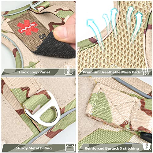 Tactical Small Dog Harness for Puppy, No Pull Military Service Dog Vest with Vertical Handle, Outdoor Training Small Puppy Vest Chihuahua Harness (Desert Green, XS) - color: Desert Green
