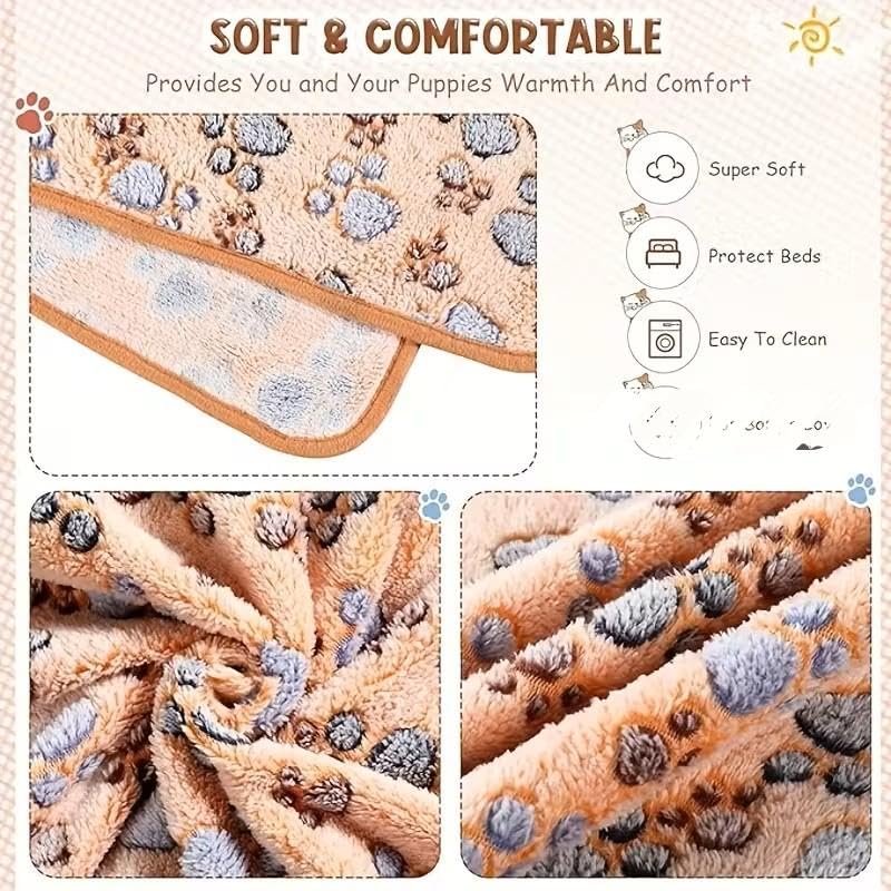 Soft Warm Fleece Pet Blanket, Cartoon Plush Blanket for Dogs and Cats, Cat and Dog Cover, Machine Washable, Brown, 20 * 30Inch - color: Brown, size: 20*30Inch