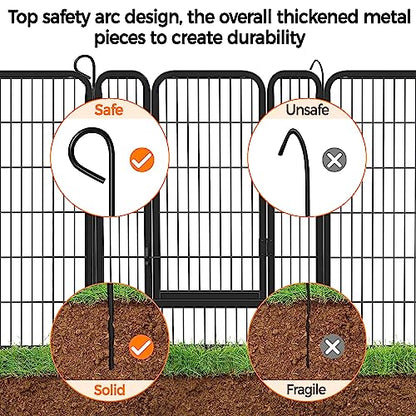 Yaheetech Wide Panel Dog Playpen, 6 Panels 40 inch High Pet Pen with Gate, Portable Indoor Outdoor Fence for Medium/Large Breed Dogs - size: 40"