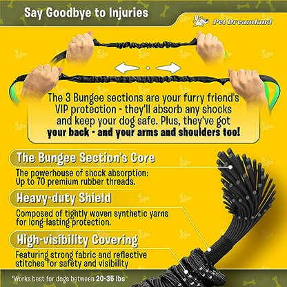 Exquisite Hands-Free Leash for Medium Dogs: Ultimate Comfort & Freedom for Running, Walking, Hiking. Premium Quality, Durable & Versatile Waist Dog Leash Belt. Your Dog Will Love It - color: Black & Green