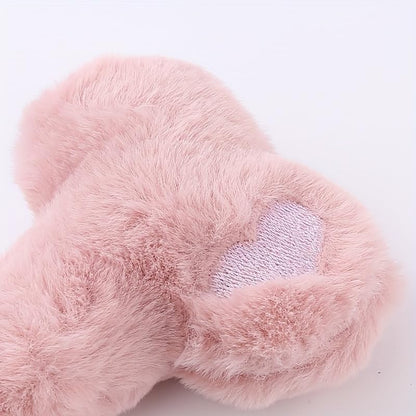 1 Pack Plush Dog Bone Toy Squeaky Interactive Chew with Embroidered Love Design Soft Puppy Teething Toy (Random Color) - color: C