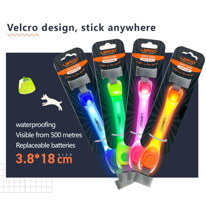 LaRoo LED Dog Collar Light, High Visibility Pet Safety Night Light with Hook & Loop, Waterproof Glow LED Strip for Dog Collar Leash Harness, Perfect for Night Walking Running, Camping, Outdoor, Green - color: Green