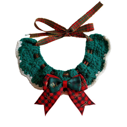 Spring Cat Collar Cute Breakaway Safe Adjustable Cat Collars for Cats Small Dogs Soft Knitted Neck Decor Kitten Collar Girl Cat Supplies for Indoor Cats Pet Collar Accessories Christmas Theme (I) - color: Christmas Theme (I)