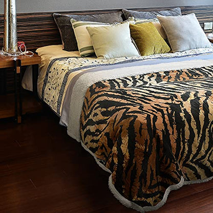 Catalonia Tiger Fluffy Sherpa Throw Blanket, Super Soft Mink Fleece Couch Blanket, TV Bed Fuzzy Blanket, Fluffy Comfy Warm Heavy Throws, Comfort Caring Gift,50x60 inches - color: Tiger, size: 50"x60"