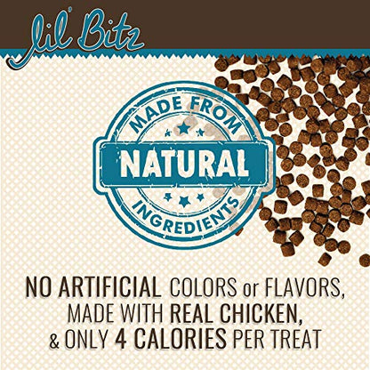 Lil' Bitz Soft & Chewy Training Treats for Dogs, Bite Size Reward Treats for Training & Positive Reinforcement, Grain Free Treats Made with Real Chicken, Flame Roasted Chicken Flavor, 4 oz Bag - size: 4 Ounce (Pack of 1)