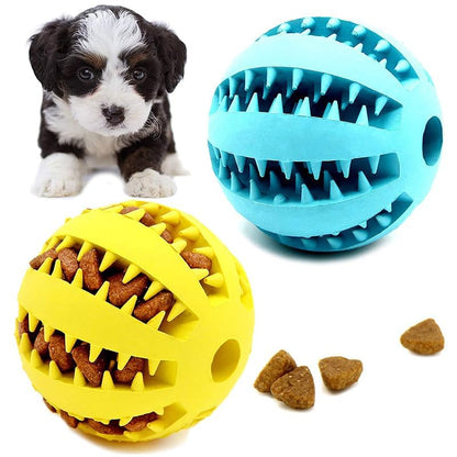 1 PC Interactive Dog Toy Ball Dog Pet Food Treat Feeder Chew Tooth Cleaning Durable Puppy Ball Random Color - color: D