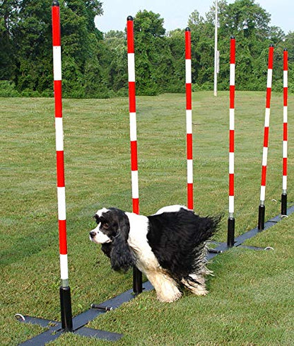 DogSport Dog Agility Weave Poles with Adjustable Spacing (Black) - size: 12 Poles