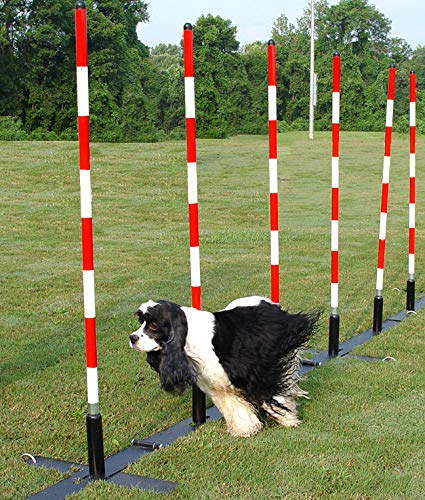 DogSport Dog Agility Weave Poles with Adjustable Spacing (Black) - size: 6 Poles