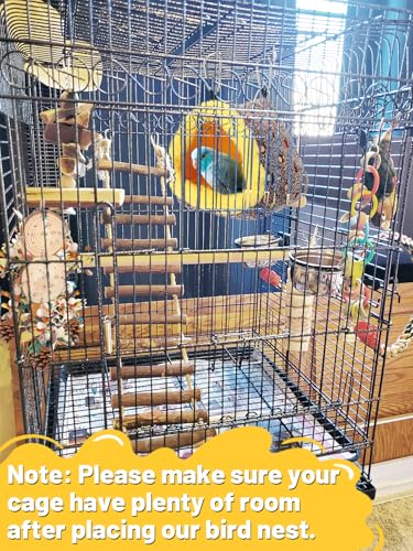 Small Winter Warm Bird Nest for Cage - Comfortable Bird Bed with Support Board, Hanging Hammock Shed Hideaway Hut Gift for Budgerigar Canaries Lovebirds - size: Small
