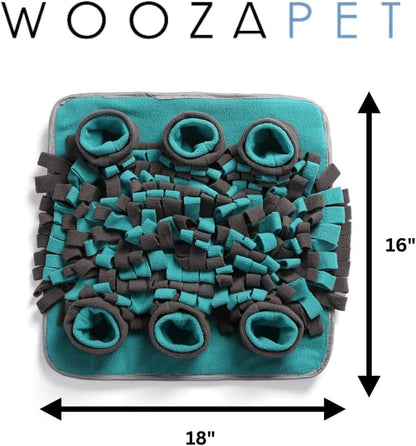Snuffle Mat for Dogs, Boredom Buster Interactive Puzzle Feeding Mat, Encourages Natural Foraging Skills and Stress Relief Small/Medium/Large Dogs (Gray and Teal) - color: Gray and Teal