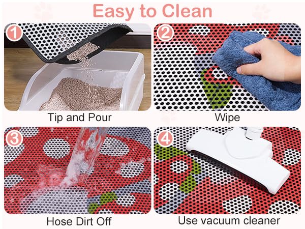 Cat Litter Mat, 30"x24" Cat Litter Trapping Mat, Double Layer Litter Mat with Non-Slip Rubber Bottom, Urine and Water Proof, Keeps Floors Clean Mushroom L - size: L(30x24in)