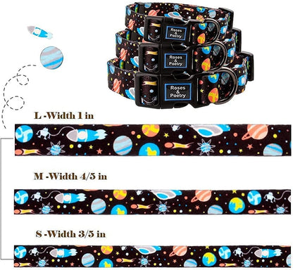 Roses&Poetry Dog Collar with Colourful Star Patterns, Adjustable Durable Puppy Collars for Small Medium Large Dogs (Star-S) - color: Star, size: S