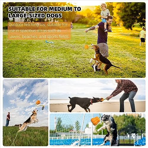 iFur Dog Pumpkin Fetch Toy, Interactive Tug of War Dog Toy, Boredom and Stimulating Chew Toys for Dogs, Tough Indoor/Outdoor Rope Enrichment Toy for Small Medium Large Breed (Fetch)