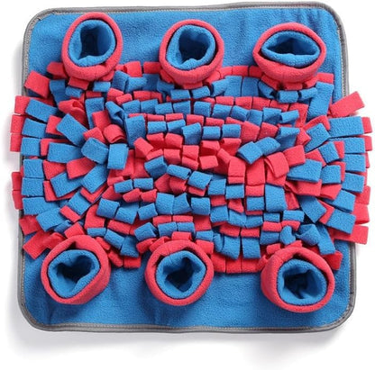 Snuffle Mat for Dogs, Boredom Buster Interactive Puzzle Feeding Mat, Encourages Natural Foraging Skills and Stress Relief Small/Medium/Large Dogs (Pink and Blue) - color: Pink and Blue