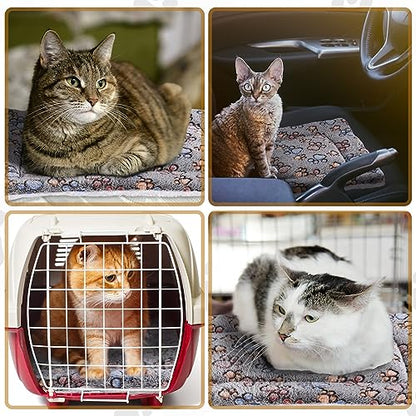 Tuanse 4 Pack Ultra Soft Dog Cat Bed Mat Small Animal Guinea Pig Bed with Cute Print Reversible Fleece Dog Crate Kennel Pad Cozy Washable Thickened Hamster Pet Beds Mat(13 x 19 Inches,Gray) - color: Gray, size: 13 x 19 Inches