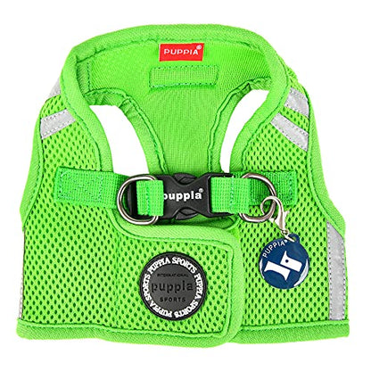 Puppia Soft Vest Dog Harness No Choke Step-in Reflective Triple Layered Breathable Mesh for Small and Medium Dog, Green, Small - color: GREEN, size: Small