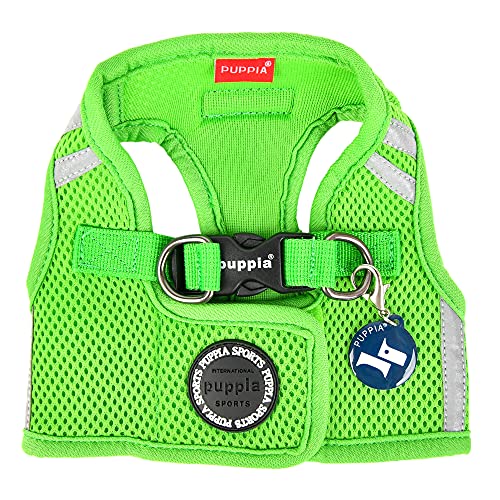 Puppia Soft Vest Dog Harness No Choke Step-in Reflective Triple Layered Breathable Mesh for Small and Medium Dog, Green, X-Large - color: GREEN, size: X-Large
