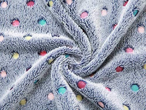 1 Pack 3 Blankets Super Soft Cute Dot Pattern Pet Blanket Flannel Throw for Dog Puppy Cat Blue/Purple/Grey Large - color: Blue/Purple/Grey, size: 41x31 inch (Pack of 3)