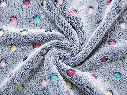 1 Pack 3 Blankets Super Soft Cute Dot Pattern Pet Blanket Flannel Throw for Dog Puppy Cat Blue/Purple/Grey Small - color: Blue/Purple/Grey, size: 23x16 inch (Pack of 3)