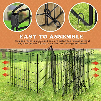 Pet Dog Playpen 24/30/36/42/48 Inch Metal Portable Dog Exercise Pen Indoor Outdoor Folding Yard Puppy Dog Fence for Small Medium Large Dogs 8 Panel