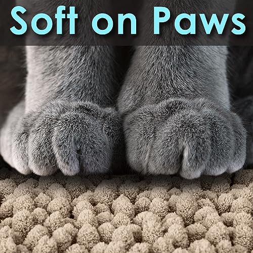 CatGuru Cat Litter Mat, Medium, Extra Large, XXL, Waterproof Litter Box Mat, Non Slip Kitty Litter Mat, Machine Washable Litter Trapping Mat, Soft Litter Tray, Cat Stuff (Medium, Sand/Heavy-Duty) - color: Sand/ Heavy-duty