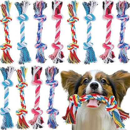 Paterr 12 Pcs Rope Dog Toys Multi Color Puppy Rope Toy Cotton Puppy Toys Dog Chew Puppy Teething Toys for Small and Medium Dogs Puppies