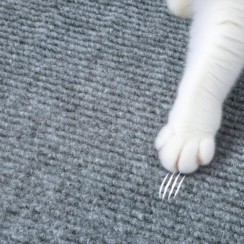 ReWallpaper Cat Scratch Mat Self Adhesive Grey Cat Carpet Roll Peel and Stick Scratch Pad Durable Furniture Protector for Chair Legs Desk Door Side Wall Corner Easy Cut Claw Guard Pet Safe 12inx6.5ft - size: 12in x 6.5ft