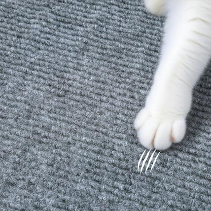 ReWallpaper Cat Scratch Mat Self Adhesive Grey Cat Carpet Roll Peel and Stick Scratch Pad Durable Furniture Protector for Chair Legs Desk Door Side Wall Corner Easy Cut Claw Guard Pet Safe 12inx6.5ft - size: 12in x 6.5ft
