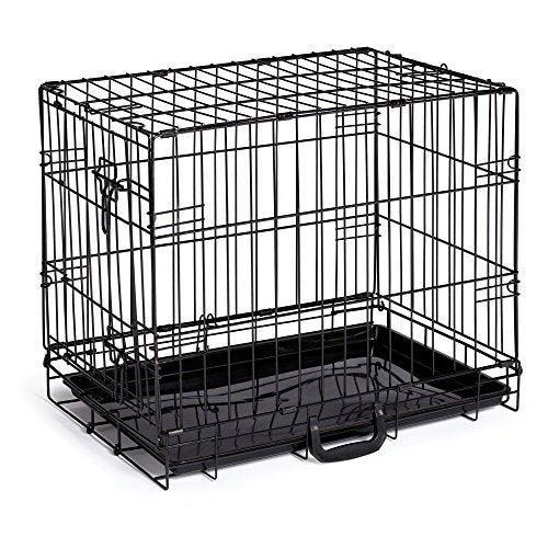 Prevue Pet Products Home On-The-Go Single Door Dog Crate - Extra Small Collapsible Dog Cage for Travel, Indoor, and Outdoor Use, Foldable Kennel Design, Deep Plastic Pan - XS, Black