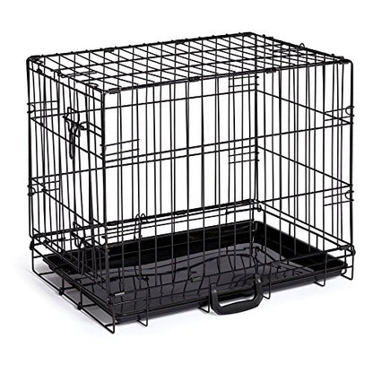 Prevue Pet Products Home On-The-Go Single Door Dog Crate - Extra Small Collapsible Dog Cage for Travel, Indoor, and Outdoor Use, Foldable Kennel Design, Deep Plastic Pan - XS, Black