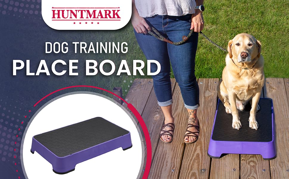 HUNTMARK Dog Training Place Board - Durable Hunting Dog Training Platform - Non-Skid Surface and Nonslip Feet - Stackable, Portable Agility Platform - Modern Puppy Trainer Equipment (Purple) - color: Purple
