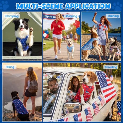 Talltalk 5 Pack 4th of July Dog Cooling Shirts Quick Dry Vest American Flag Mesh Breathable Instant Sun Protection Cooling Dog Vest Patriotic T-Shirts for Holiday Party Outdoor Walking Hunting(XXL) - size: XXL