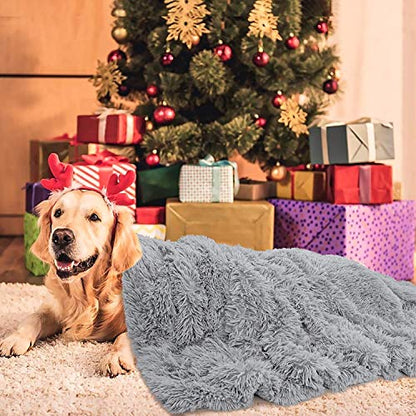 N+A Fluffy Pet Dog Blankets Soft Warm Fleece Throw Puppy Blanket Washable Plush Faux Fur Sleep Mat for Dog Cat Bed Couch Sofa Car (Large (30" x 39"), Dark Grey) - color: Dark Grey, size: Large ( 30" x 39" )