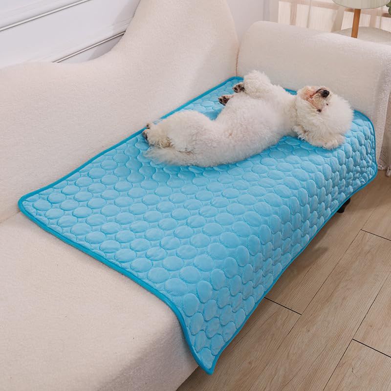 1pcs Dog Bed Cover Pet Blanket for Furniture Bed Couch Sofa Reversible, Breathable, Washable Pet Blankets, Dog Cooling Mat, Blue, 70 * 55cm - color: Blue, size: 70*55cm