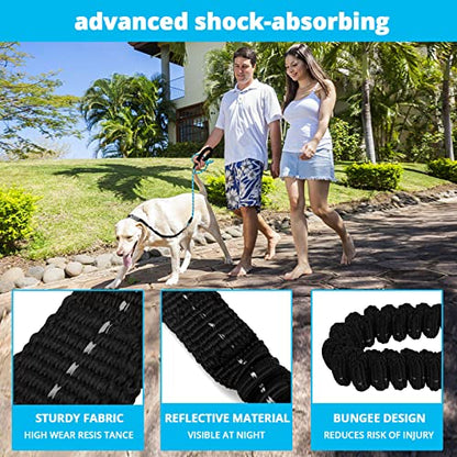 Rope Dog Leash 6 FT: Heavy Duty Leashes with Swivel Lockable Hook Reflective Threads Bungee and Padded Handle - Dog Lead for Large Small Medium Dogs Outside Walking Hiking Blue - color: Blue, size: 6ft*1/2''