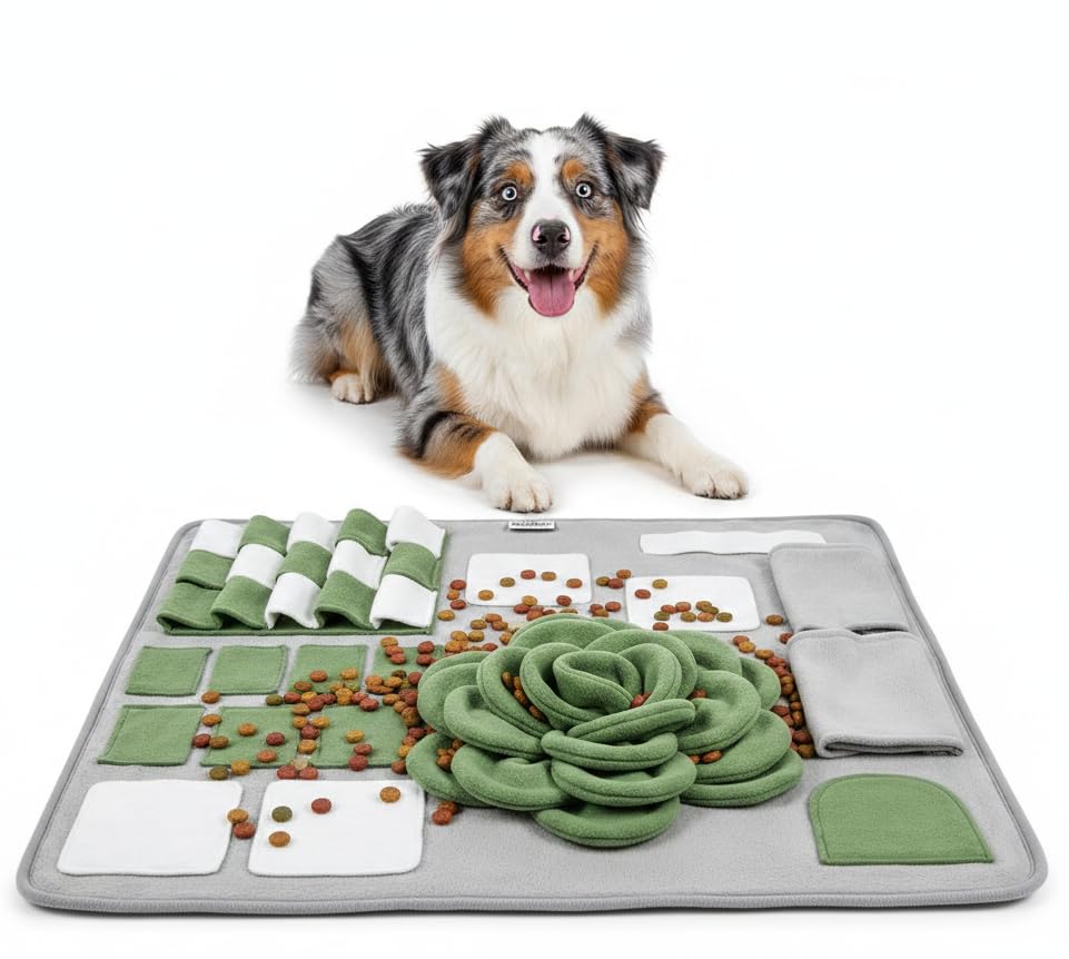 Snuffle Mat for Dogs – Interactive Feeding Mat for Slow Eating, 23.6 in x 23.6 in, Mental Stimulation & Boredom Relief (Sage Green) - color: Sage Green