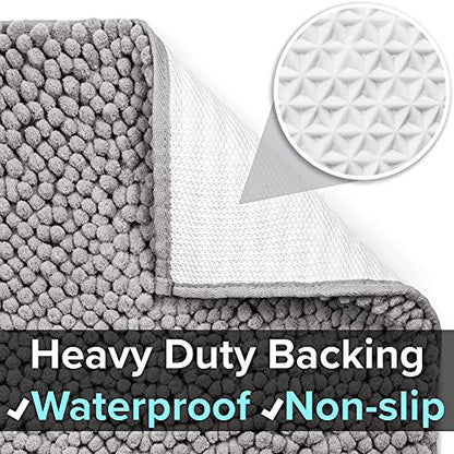 CatGuru Cat Litter Mat, Medium, Extra Large, XXL, Waterproof Litter Box Mat, Non Slip Kitty Litter Mat, Machine Washable Litter Trapping Mat, Soft Litter Tray, Cat Stuff (Medium, Gray/Heavy-Duty) - color: Gray/ Heavy-Duty