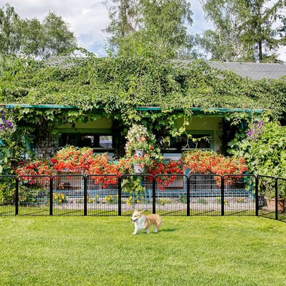 Yaheetech Dog Playpen Outdoor, 32 inch 8 Panels Dog Pen Indoor Heavy Duty Puppy Exercise Pen Metal Pet Fence for RV Camping/Yard/Garden - size: 32"