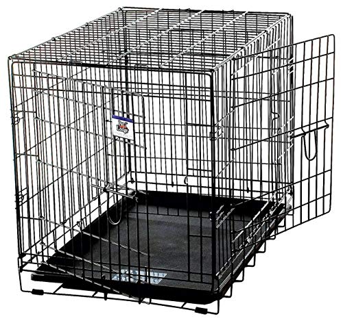 Pet Lodge® Wire Dog Crate | Small Pet Carrier | Easy to Clean | Multi-Functional Pet Crate | Double Door Crate | Great for Pets Up to 70lbs | Large - size: 36.5"L x 24.3"W x 26.3"H