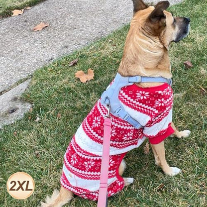 KYEESE Dog Christmas Pajamas, Warm Fleece Winter Dog Pajamas for Large Dogs, Soft Plush Holiday Pet Onesie with Snowflake Design, Lightweight Cozy Holiday Pet Jumpsuit, XXX-Large - size: 3XL (60-80LBS)