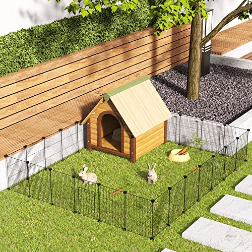 HOMIDEC Pet Playpen,Small Animals Cage DIY Wire Portable Yard Fence with Door for Indoor/Outdoor Use,Puppies,Kitties,Bunny,Turtle 48" x 24" x 16" - style: Black