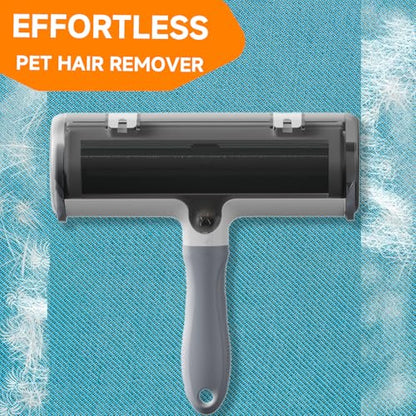 NVNAN Pet Hair Remover & Pet Grooming Gloves Set - Deshedding Brush for Cats/Dogs, Reusable Lint Roller Brush for Cats,Dogs - Furniture, Car, Couch, Clothes and Bedding - color: Hair removal roller + gloves