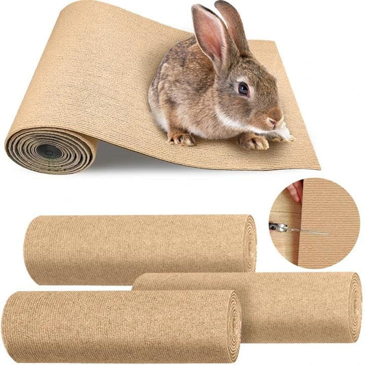 Pacify Rabbit Scratching Pad 12 Inch X 9.84 ft Self Adhesive Bunny Scratch Mats, Cuttable Rabbit Nail Scratch Pad Bedding Rug for Small Animal Biting and Cage Flooring