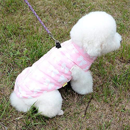 New Various Pet Cat Dog Soft Padded Vest Harness Small Dog Clothes Pink Bow S, Model: BFL049-Pink-S - color: Pink Bow, size: S(chest 14.2" back 10.6")