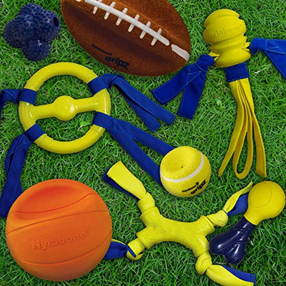 Nylabone Power Play Felt Football Gripz Fetch Toy, Squeaky Ball Chew Toy for Dogs, Large (1 Count) - size: Large