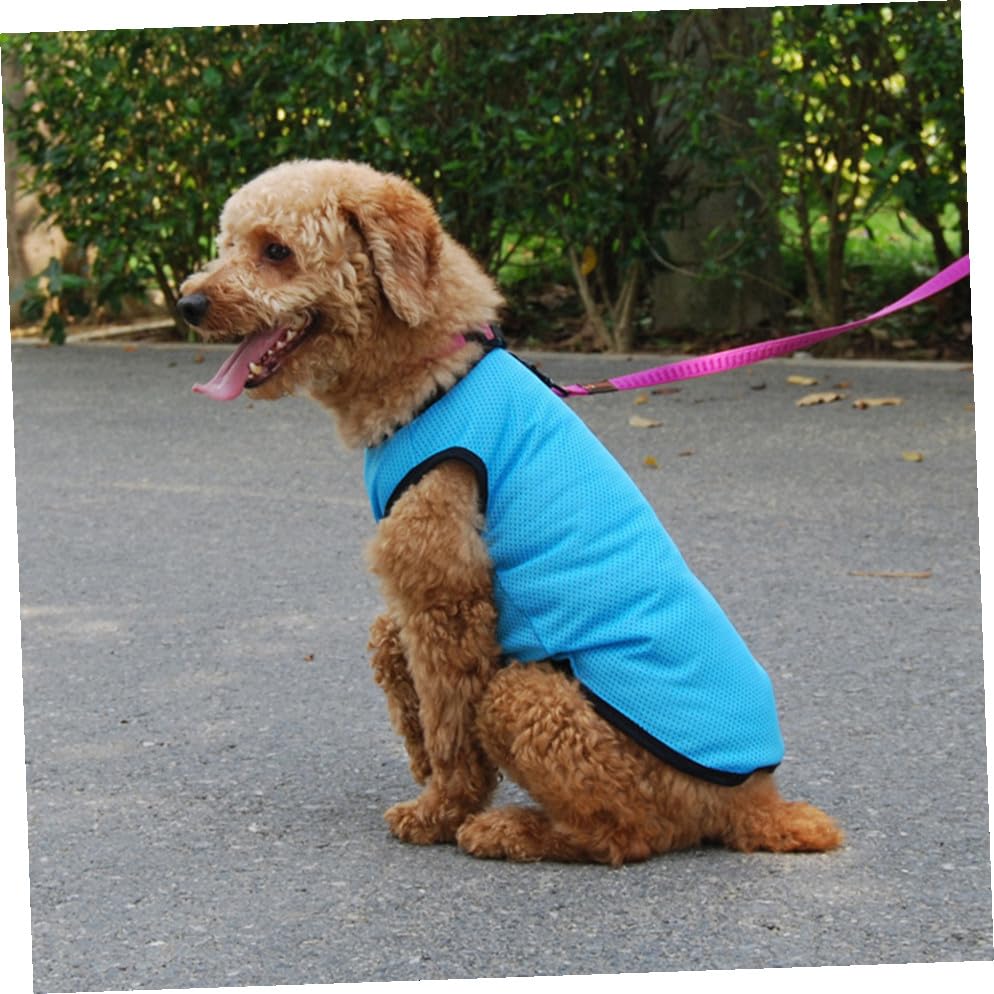 ERINGOGO Pet Summer Vest for Dogs and Puppies Mesh Sleeveless Shirt Blue M Plain Puppy Clothes Breathable Pet Shirt for Warm Weather